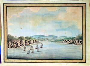 &39;सीरियस&39; और काफिला, 1788 में बॉटनी बे में आपूर्ति और एजेंट का डिवीजन